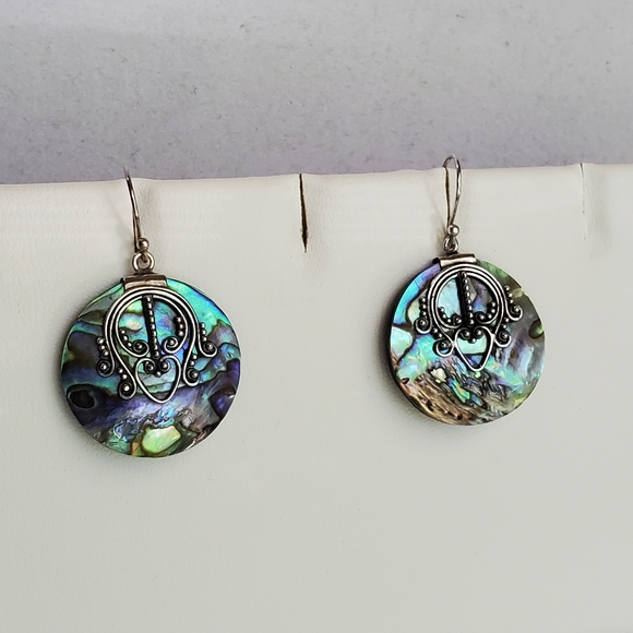 Suarti Abalone Sterling Drop Earrings - Picture 2 of 13